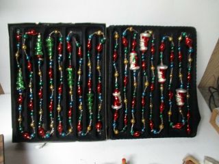 Thomas Pacconi 2000 Museum Series Glass Bead Garlands - Santa & Trees In Orig Bx