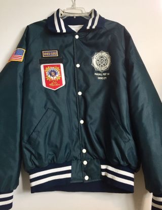 Vintage American Legion Xl Veterans Of Foreign Wars Heavy Jacket Grove City,  Oh