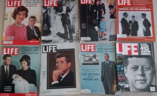 John F Kennedy Memorabilia - Historic Information In 8 Life Magazines