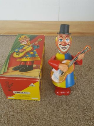 Vintage Kohler Made In West Germany Wind Up Clown Playing Guitar