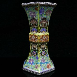 9.  4” Chinese Cloisonne Porcelain Handwork painting Flowers Vase w Qianlong Mark 3