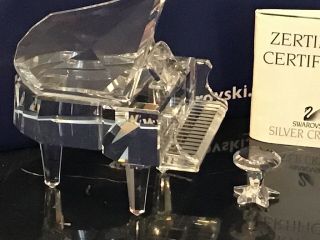 Swarovski Crystal Musical Figurine Grand Piano With Stool 7477 Nr 000 006