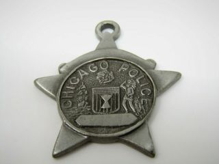 Chicago Police Star Keychain Charm By Rancliffe Pewter