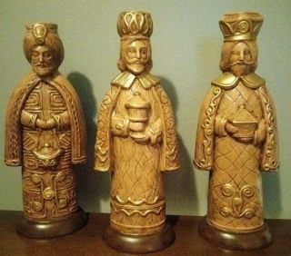 Mid Century Ceramic 3 Wise Men Christmas Candle Holders We Three Kings Magi