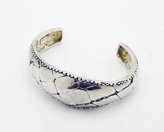 Vintage Ecclissi Crocodile Pattern 6 - 7/8 " Cuff Bracelet In Sterling Silver