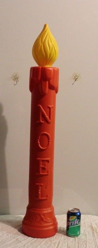 38 " Union Red Noel Candle Light Up Blowmold Plastic Outdoor Decor Yard Vtg