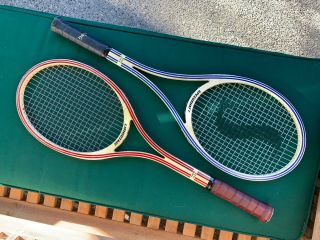 2 vtg SPALDING SPEEDSHAFT FIRM HIGH FLEX composite open throat tennis racquet 3