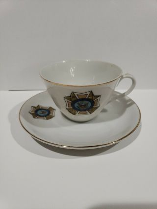 Vintage Vfw Veterans Of Foreign Wars Ladies Auxiliary Cup And Saucer Porcelain