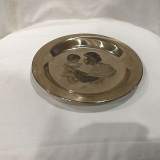 Sterling Silver 1973 Franklin Mothers Day Plate Mother & Child