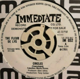 The Fleur De Lys - Circles / So Come On - Reissue Of Immediate Im 032