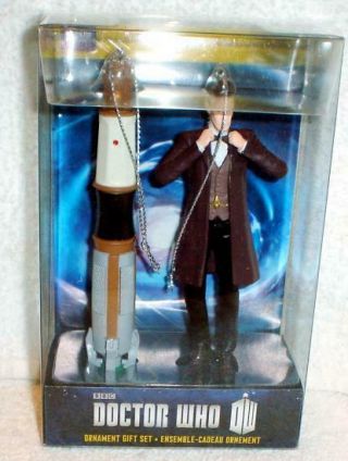 Dr Who Doctor Who Christmas Ornament Set 11th Doctor And Sonic Screwdriver