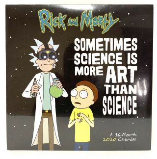 Rick And Morty 12 " X 24 " 16 Month 2020 Wall Calendar