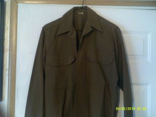 Wwii Army Shirt,  Officers Worsted Size M Dated 1942 In Great Shape
