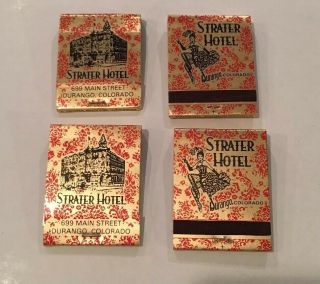 4 Durango Colorado Strater Hotel Authentic Victorian Lady Matchbooks Vintage