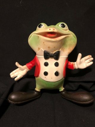 Large Vintage Rubber Squeeze Toy Frog Rempel Mfg 1948 Ed Mcconnell Akron Ohio