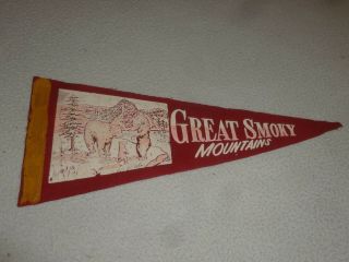 Vintage Great Smoky Mountains Souvenir Felt Mini Pennant Banner Travel Park