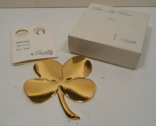 Gerity 24k Gold Plated Four Leaf Clover Paperweight Box