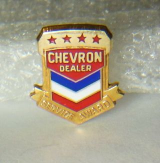 ⛽️vtg.  Chevron/texaco Gas/oil Co.  Chevron Employee Service Award 4 Star Tie Pin