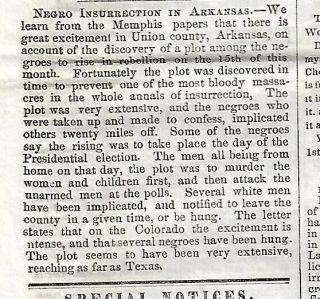 JOHN C.  FREMONT REPUBLICAN BALLOT - DISCOVERY OF A NEGRO REVOLT IN ARKANSAS.  1856 2