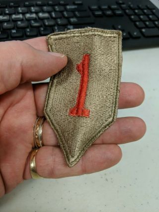 Wwii Era Us Army 1st Infantry Division Patch Tan Varient German Made Tunic Remov