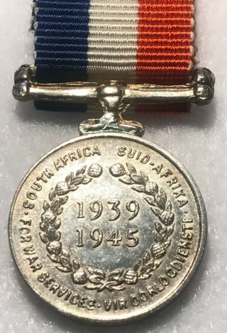 South African Miniature Medal For War Service (silver)