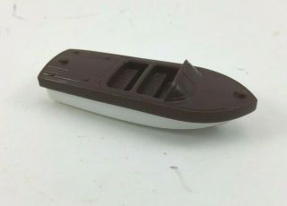 Vintage Tootsietoy Toy Plastic Boat Chris - Craft Capri Brown & White Chicago