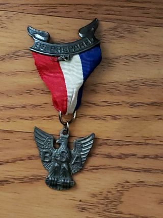 Boy Scouts Be Prepared Eagle Medal & Ribbon Pin