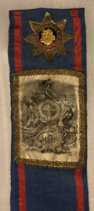 Antique Masonic Ioof,  Order Odd Fellows Large Sash British