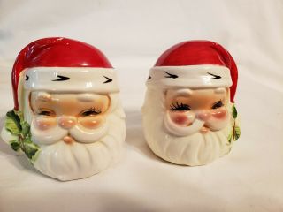 Vintage Japan Christmas Santa & Mrs.  Claus Salt & Pepper Shakers