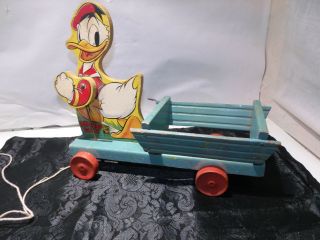 Fisher Price 544 Donald Duck Wood Pull Toy 1940 