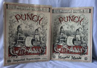 (2) Punch Magazines 1941 May 14,  July 9 Wwii Era British Satire Hitler