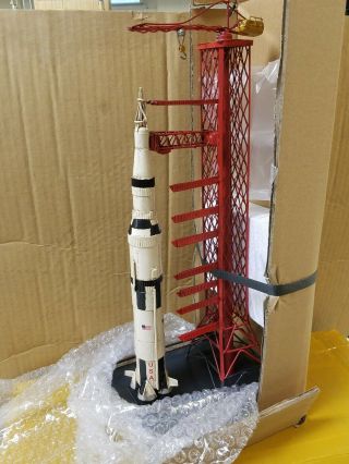 Rocket Missile Launchpad Apollo Saturn 5 V Tin Tinplate Metal Model Handmade