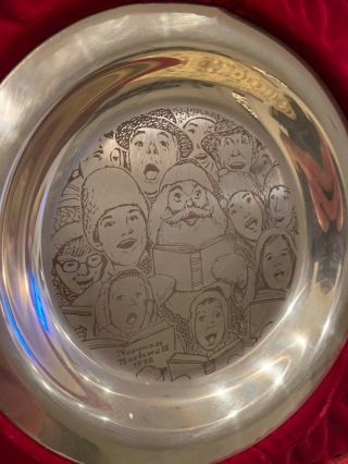 Franklin Sterling Silver " The Carolers " Norman Rockwell Plate 1972