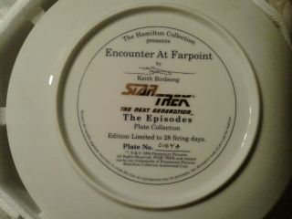 Encounter at Farpoint Star Trek Next Generation Episode Collector Plate 0164A 3