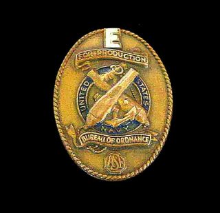Us Wwii United States Navy Bureau Of Ordinances “e” For Production Asf Hat Pin