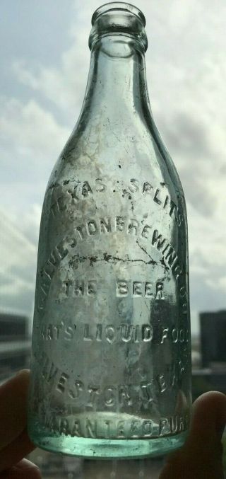 Galveston Brewing Co.  Texas Splits Beer Liquid Food Bottle 1910’s
