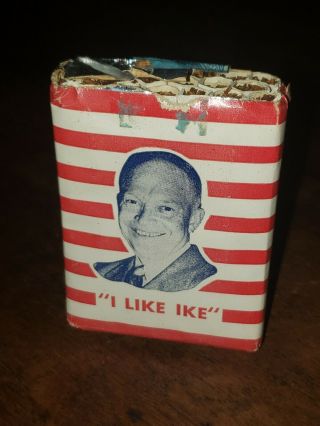 1952 Vintage Dwight Eisenhower " I Like Ike " Cigarette Pack - Open But Full