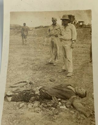 WWII Photo Dead Killed Japanese KIA w/ US Soldiers Posing Navy 2