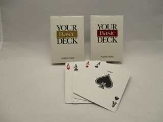 Vintage Basic Cigarette Brand Playing Cards (2 Decks) Red/gold