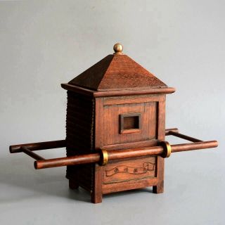 Collect China Old Boxwood Hand - Carved Ancient Noble Sedan Chair Delicate Statue