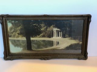 Vintage Arts And Crafts Golden Gate Park California Tinted Photo Pie Crust Frame