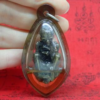 Voodoo Talisman Kuman Thong Amulet Baby Ghost Oil Case Brass Pendant Charm