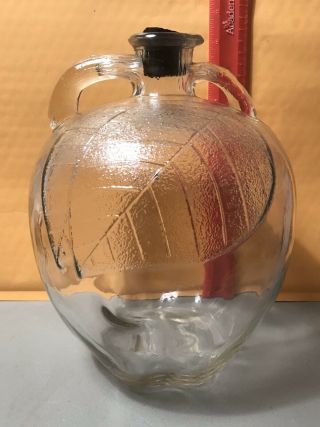 Vintage Apple Cider Vinegar Gallon Size Glass Bottle Jug 10 " With Cork