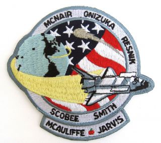 Vintage Nasa Space Shuttle Challenger Crew Patch Mcauliffe Scobee Onizuka Jarvis