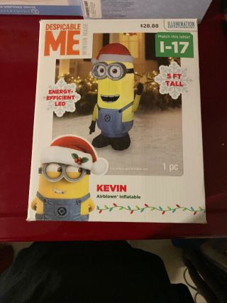 Minion Kevin Despicable Me 5 Ft Airblown Inflatable Gemmy Nib Christmas