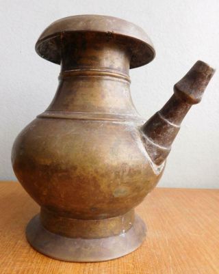 Antique Indo Persian Brass Pot Or Hookah Bowl 1700 - 1800s