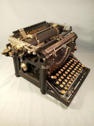 Vintage Underwood Standard Typewriter No.  5 Needs Ribbon,  Ribbon Reels & Covers