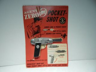 1965 Mattel Agent Zero M Pocket - Shot Cap Gun Knife Combo Toy - Package