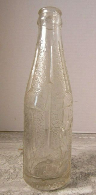 Old Vintage Embossed Soda Pop Bottle Flirt Man With Umbrella 6 Fl Oz