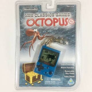 Vintage Nintendo Mini Classic Game & Watch Octopus Keychain 1999